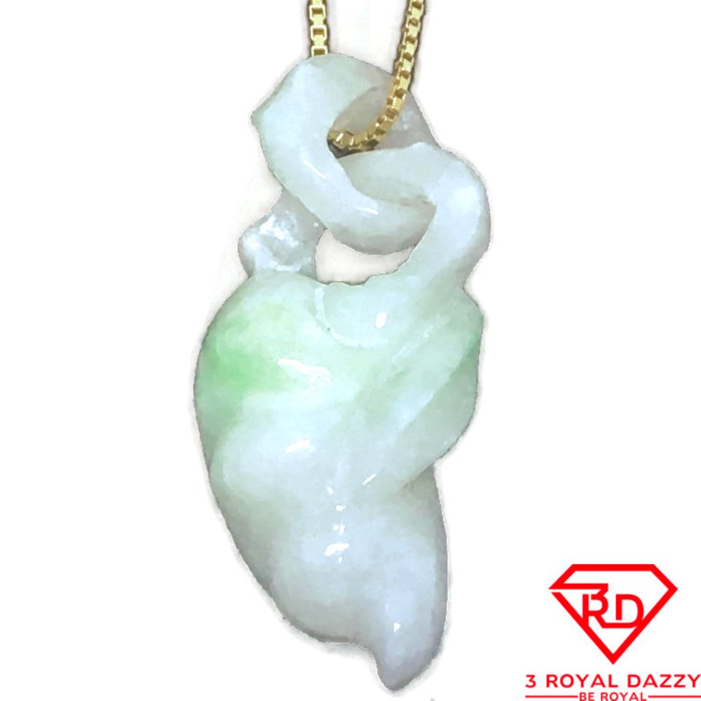 Handcraft Sea Shell Unique Smooth White Jade Charm